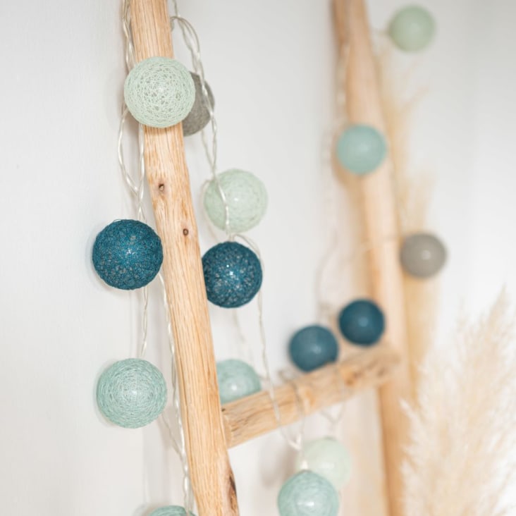 Maisons Du Monde Guirnalda Luminosa Esferas De Algodón Multicolor 20 LEDS L. 360