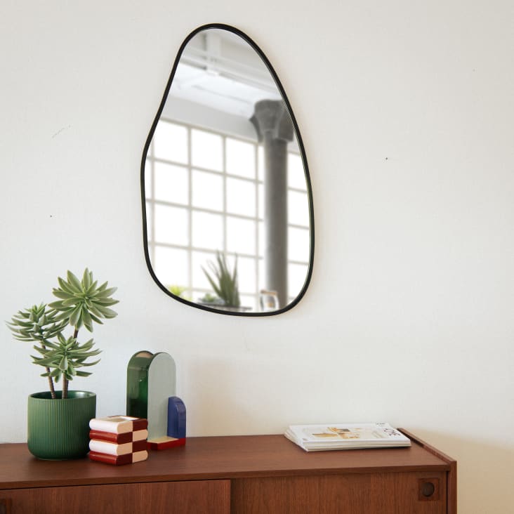 Maisons Du Monde Gunnar - Espejo De Metal Negro De 46x79 Cm