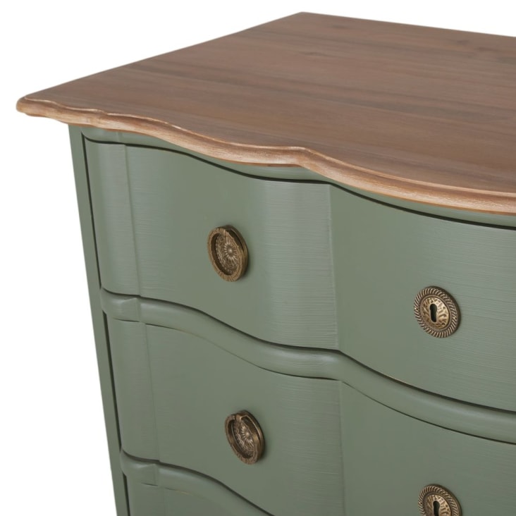 Maisons Du Monde Gustavia - Cómoda En Verde Caqui Y Metal Dorado Con 4 Cajones