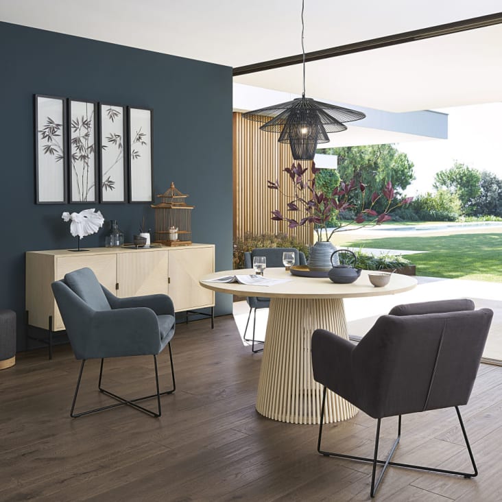 Maisons Du Monde HAKUBA - Figura De Pez Blanco Y Metal Negro Alt.36