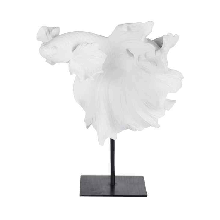 Maisons du Monde HAKUBA - Figura de pez blanco y metal negro Alt.36