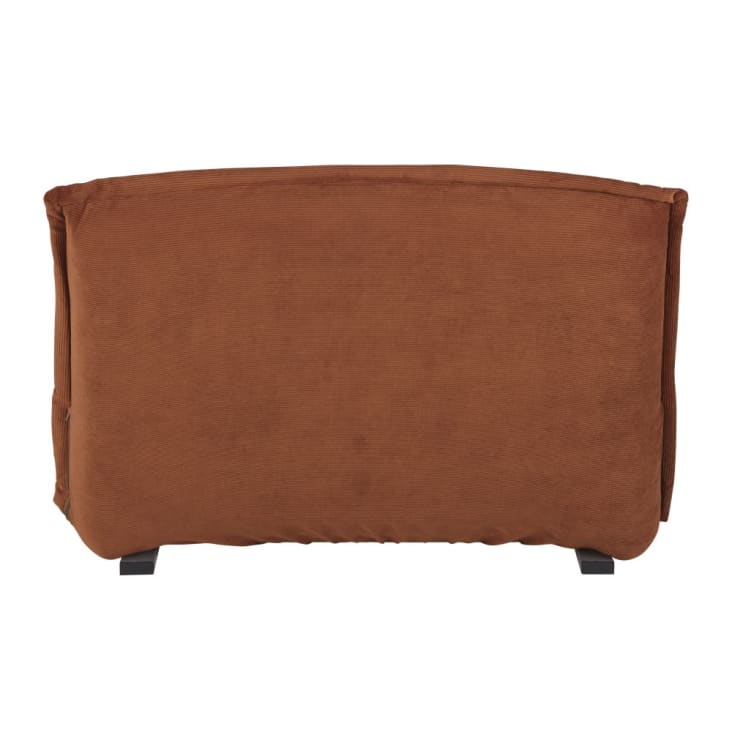 Maisons Du Monde Hallen - Sofá Clic-clac De 1 Plaza De Terciopelo Acanalado Naranja