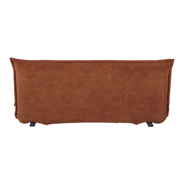 Maisons Du Monde Hallen - Sofá Clic-clac De 2 Plazas De Terciopelo Acanalado Naranja