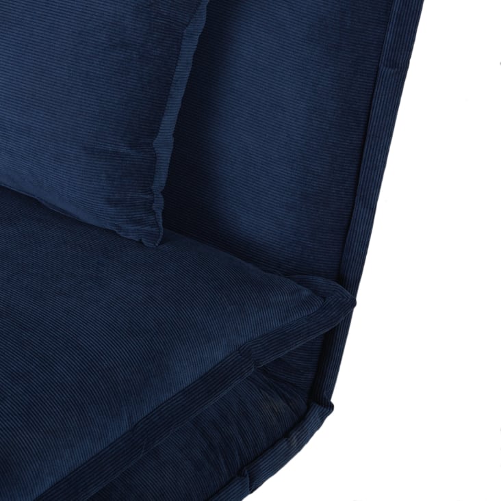 Maisons Du Monde Hallen - Sofá De 1 Plaza De Terciopelo Azul Marino