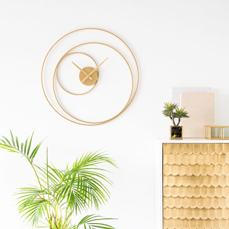 Maisons Du Monde HAMRA - Reloj Con Círculos De Metal Dorado D. 60