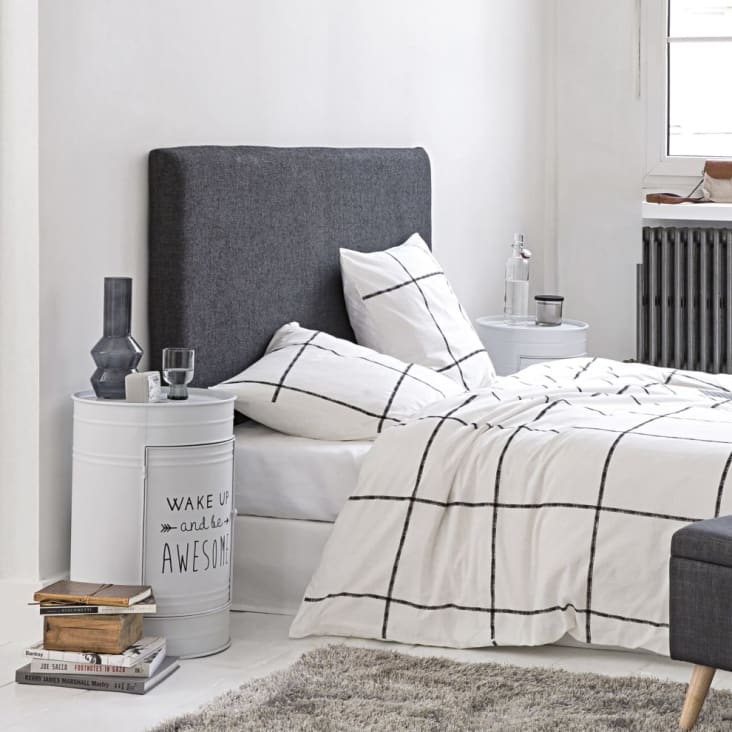 Maisons Du Monde Harlem - Mesita De Noche Con 1 Puerta De Metal Blanco