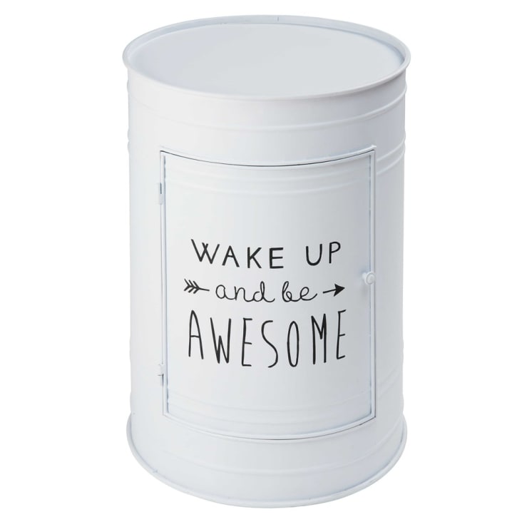 Maisons du Monde Harlem - Mesita de noche con 1 puerta de metal blanco