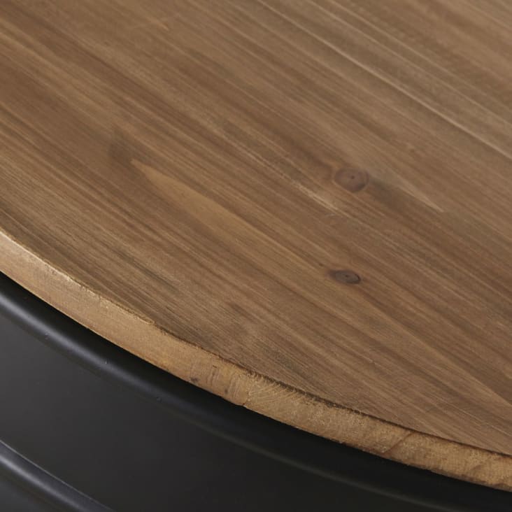 Maisons Du Monde Harlem - Mueble Bar De Metal Negro Y Abeto Macizo