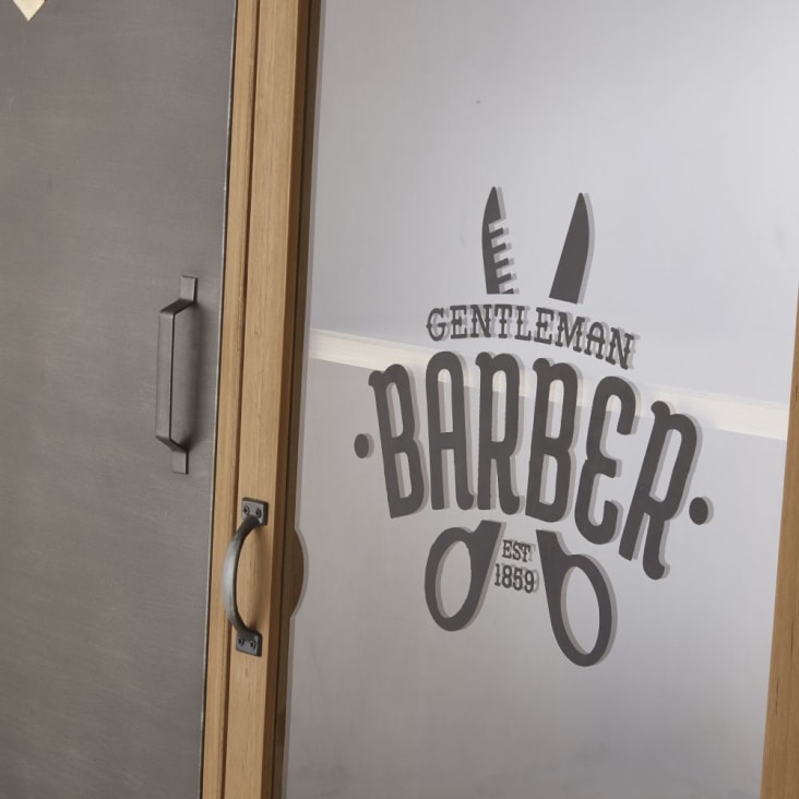 Maisons Du Monde Harvey - Vitrina De 2 Puertas Y 3 Cajones De Abeto Macizo Cristal Y Metal