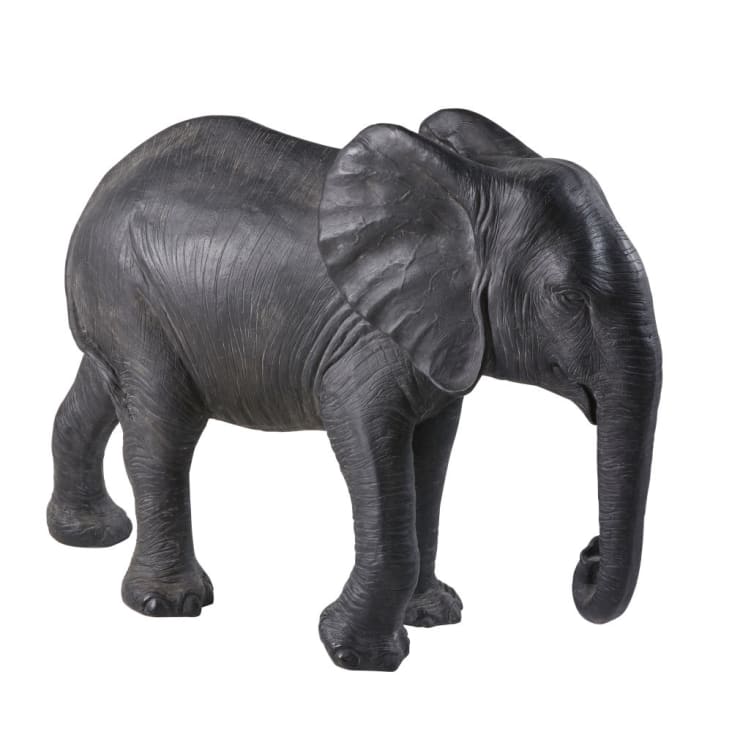 Maisons du Monde HATHI - Figura de elefante negro mate Alt.72
