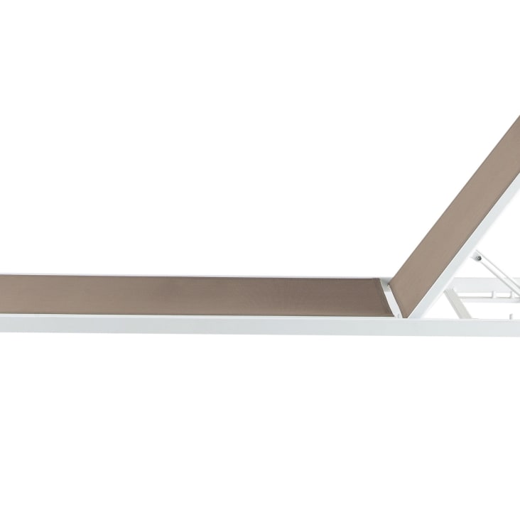 Maisons Du Monde Hawai - Tumbona De Aluminio Blanca Y Tela Plastificada Topo