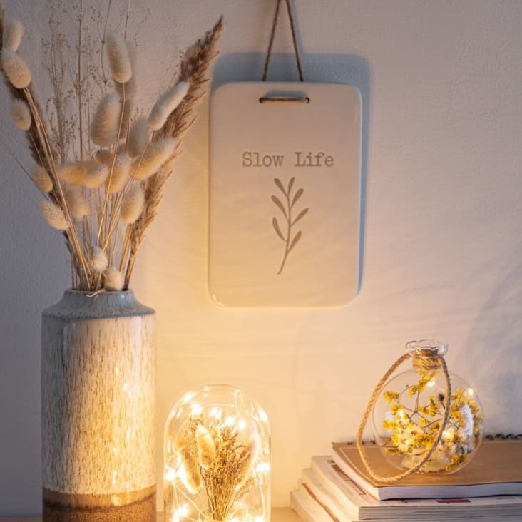 Maisons Du Monde Heidi - Decoración Luminosa De Madera De Paulonia Y Vidrio