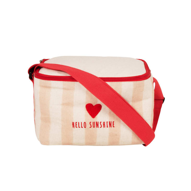 Maisons du Monde Hello sunshine - Bolsa para almuerzo en blanco y rosa
