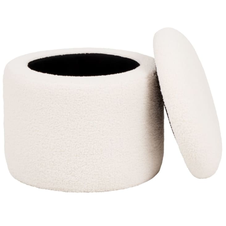 Maisons Du Monde HERACLES - Puf De Rizo Con Espacio De Almacenamiento Color Crudo