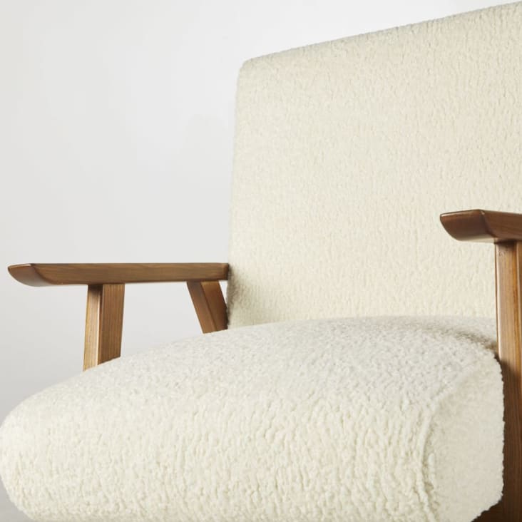 Maisons Du Monde Hermann - Sillón De Rizo Blanco Y Fresno Macizo