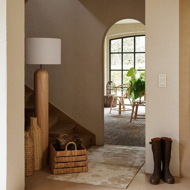Maisons Du Monde Hermine - Jarrón Grande De Jacinto De Agua Trenzado Alt. 50 Cm