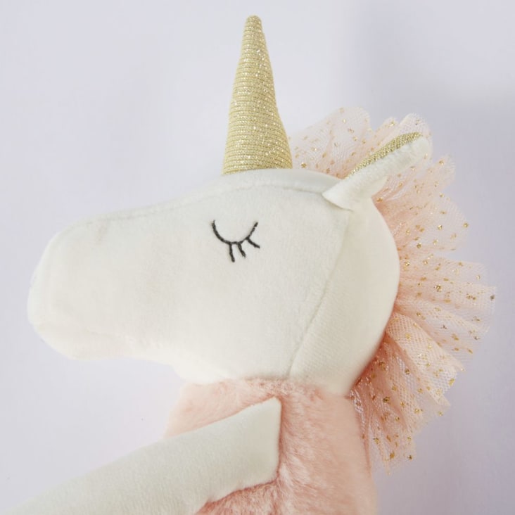 Maisons Du Monde HERMIONE - Muñeco Unicornio Rosa Blanco Y Dorado