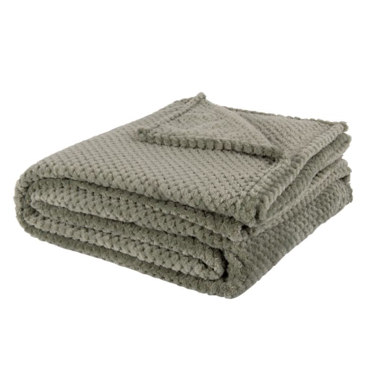 Maisons Du Monde HIDA - Manta De Polar Texturizada Verde Salvia 150x230