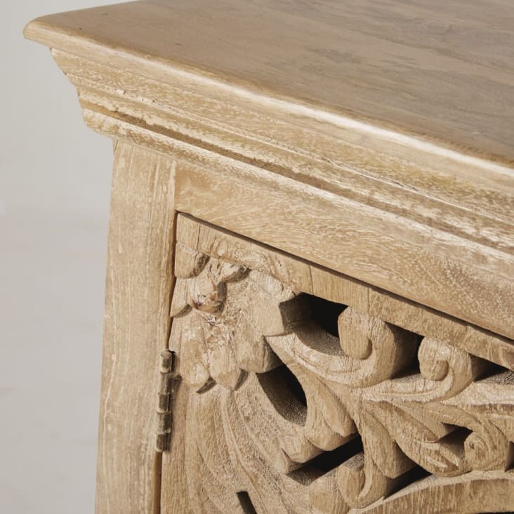 Maisons Du Monde Himalaya - Aparador Con 2 Puertas De Mango Macizo Tallado