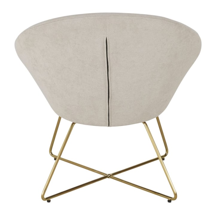 Maisons Du Monde Hipop - Sillón Beige Con Patas De Acero Dorado