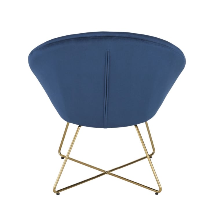 Maisons Du Monde Hipop - Sillón De Terciopelo Azul Con Patas De Acero