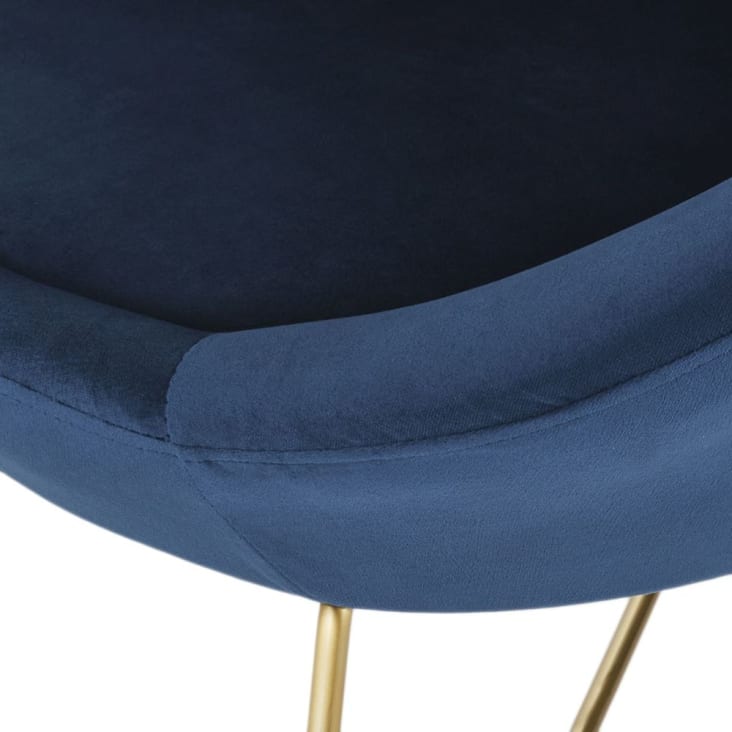 Maisons Du Monde Hipop - Sillón De Terciopelo Azul Con Patas De Acero