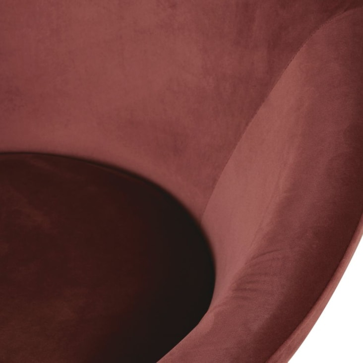 Maisons Du Monde Hipop - Sillón De Terciopelo Terracota Con Patas De Acero Negro