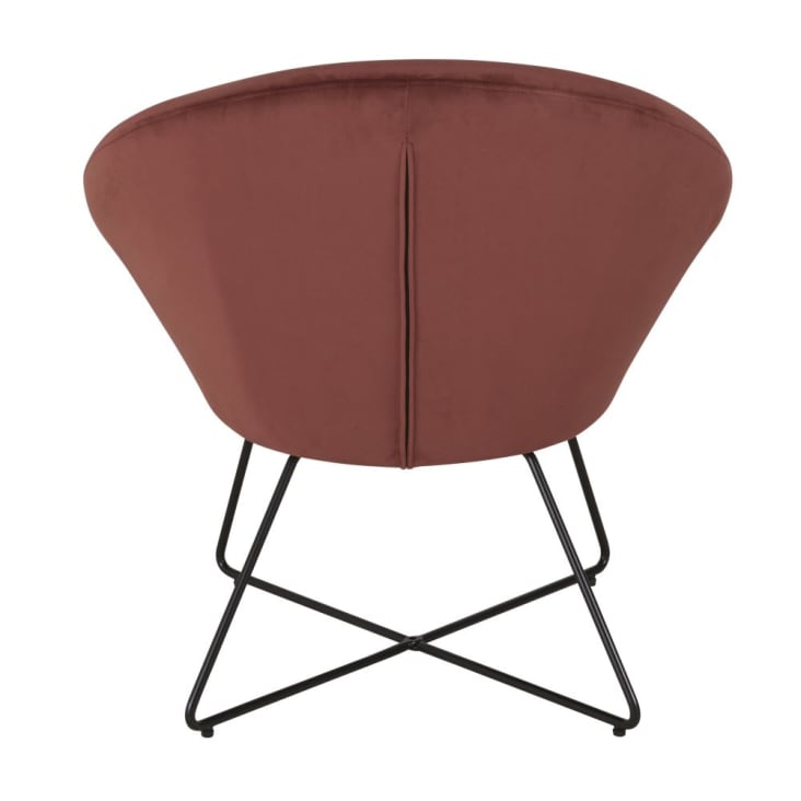 Maisons Du Monde Hipop - Sillón De Terciopelo Terracota Con Patas De Acero Negro
