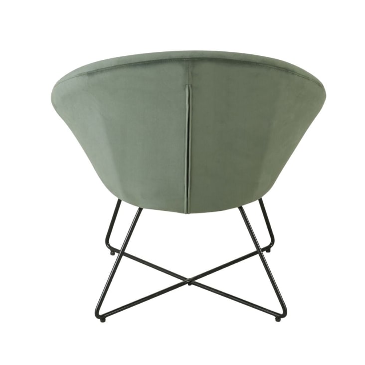 Maisons Du Monde Hipop - Sillón De Terciopelo Verde Con Patas De Acero Negro