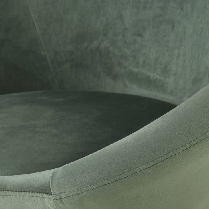 Maisons Du Monde Hipop - Sillón De Terciopelo Verde Con Patas De Acero Negro