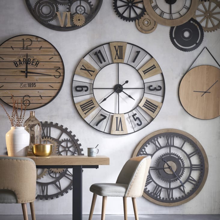 Maisons Du Monde Hipster - Reloj Industrial Bicolor 145x109 Cm