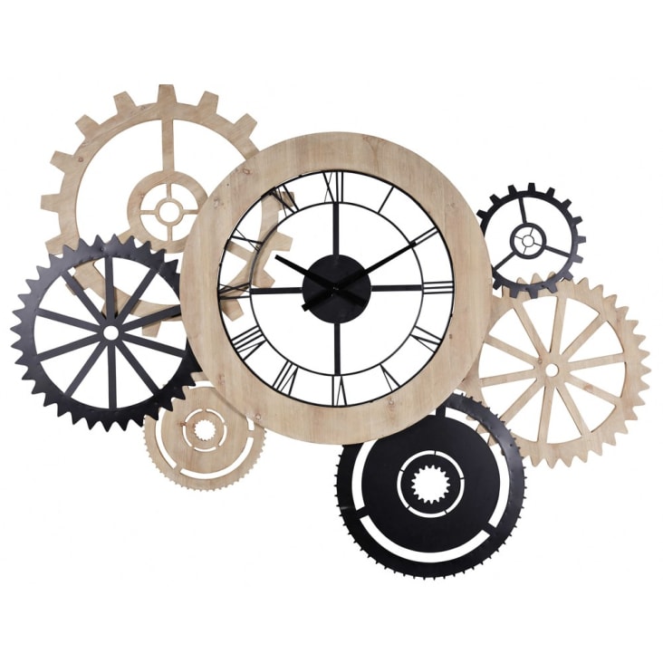 Maisons du Monde Hipster - Reloj industrial bicolor 145x109 cm