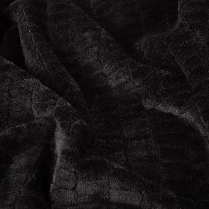 Maisons Du Monde Holata - Manta De Franela Jacquard Negra De 230x150 Cm
