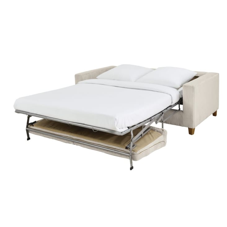 Maisons Du Monde Holden - Sofá Cama De 3 Plazas De Pana Gris Claro