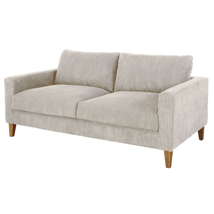 Maisons Du Monde Holden - Sofá Cama De 3 Plazas De Pana Gris Claro