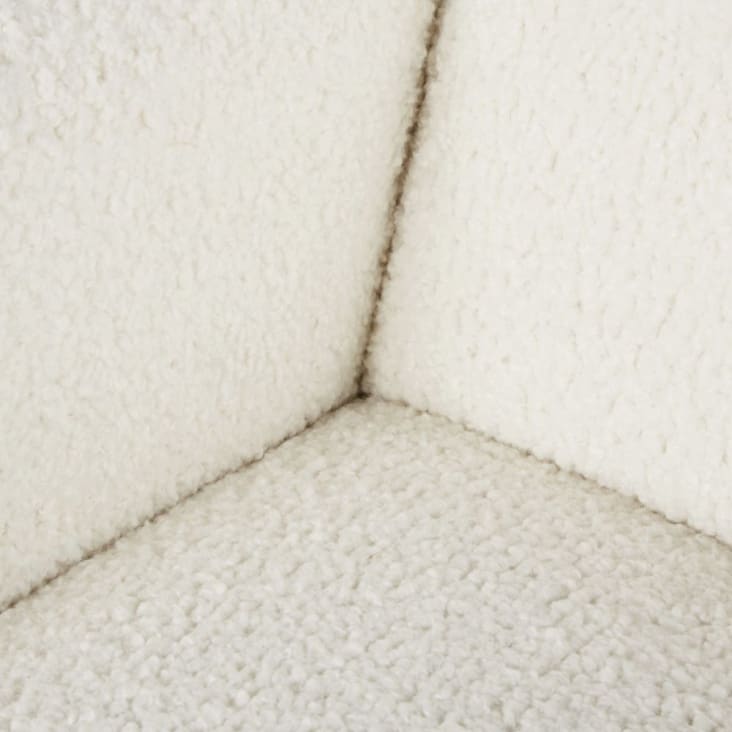 Maisons Du Monde Honey - Sillón De Rizo Blanco Con Patas De Madera De Haya