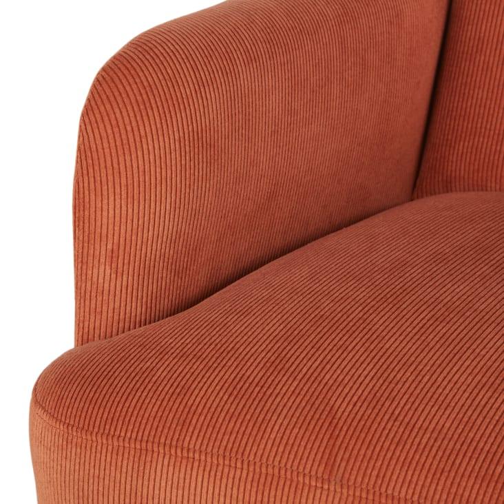 Maisons Du Monde Honey - Sillón De Terciopelo Naranja Con Patas De Madera