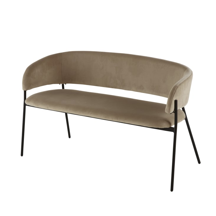 Maisons Du Monde Hug Business - Banco Profesional De 2 Plazas De Terciopelo Reciclado Gris