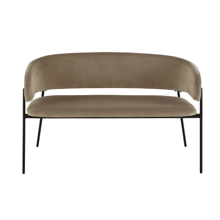 Maisons du Monde Hug Business - Banco profesional de 2 plazas de terciopelo reciclado gris