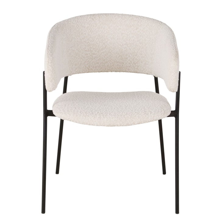 Maisons Du Monde Hug - Silla De Comedor De Tela Bouclé Color Crudo