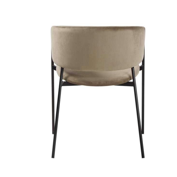Maisons Du Monde Hug - Silla De Terciopelo Beige Capuchino Con Reposabrazos