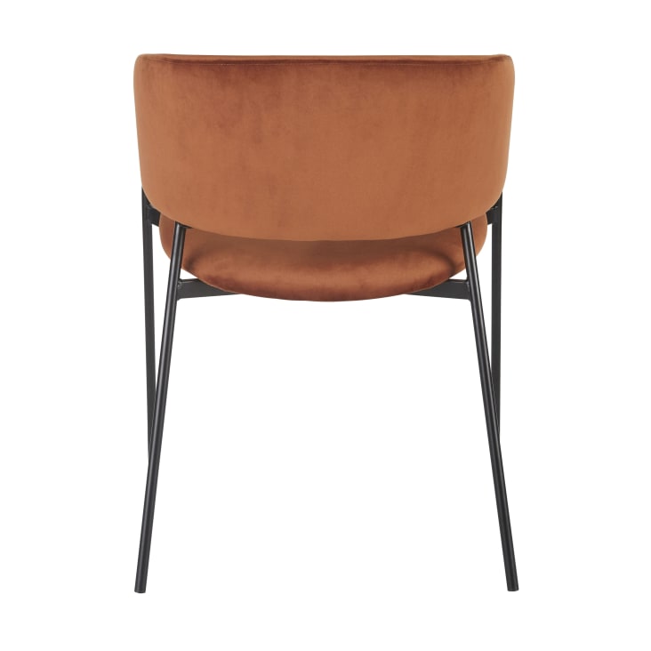Maisons Du Monde Hug - Silla De Terciopelo Naranja Tostado Con Reposabrazos