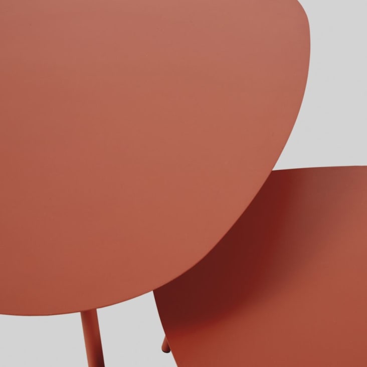 Maisons Du Monde Humpa - Mesas Apilables De Jardín De Metal Terracota Mate