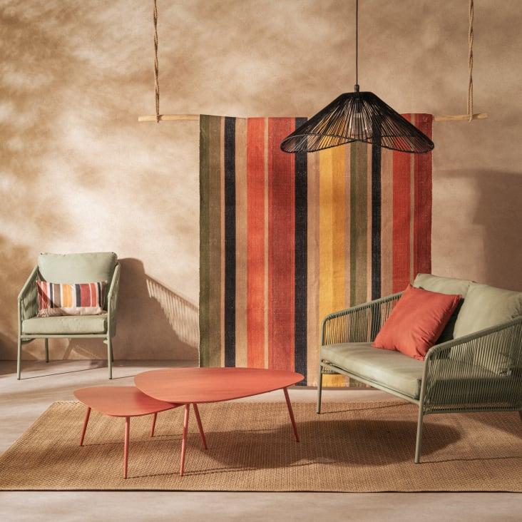 Maisons Du Monde Humpa - Mesas Apilables De Jardín De Metal Terracota Mate