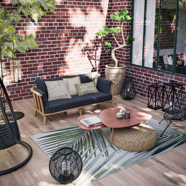 Maisons Du Monde Humpa - Mesas Apilables De Jardín De Metal Terracota Mate