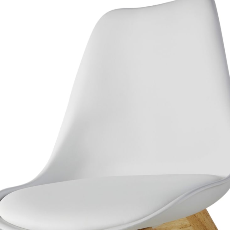 Maisons Du Monde Ice - Silla De Estilo Escandinavo De Polipropileno Blanco Brillante Y Haya