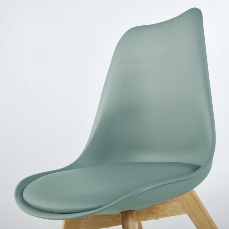 Maisons Du Monde Ice - Silla De Estilo Escandinavo De Polipropileno Verde Salvia Y Haya