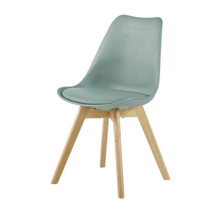 Maisons du Monde Ice - Silla de estilo escandinavo de polipropileno verde salvia y haya