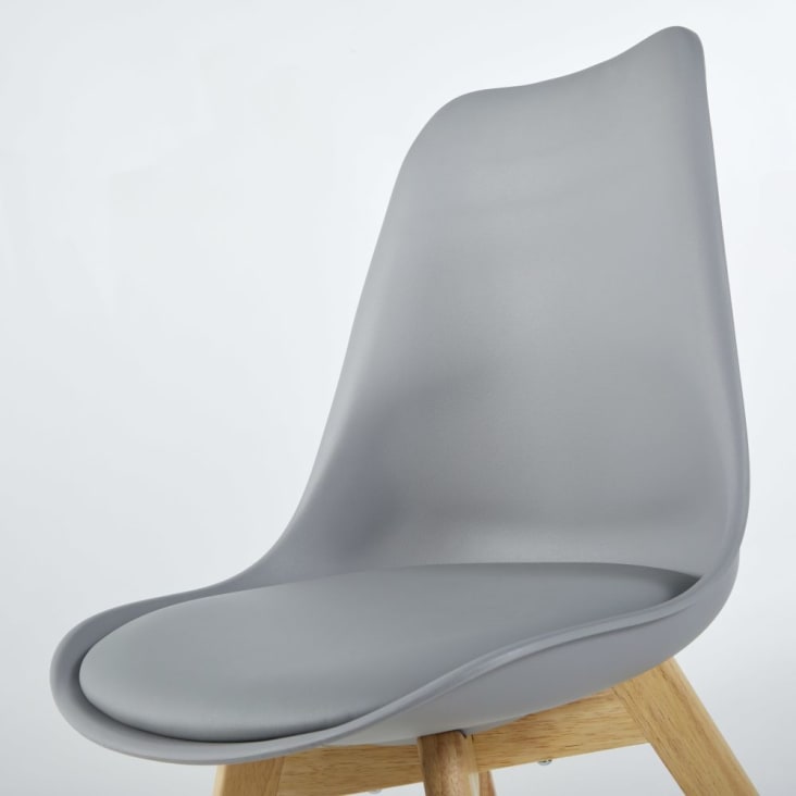 Maisons Du Monde Ice - Silla De Estilo Escandinavo Gris Acero Y Haya