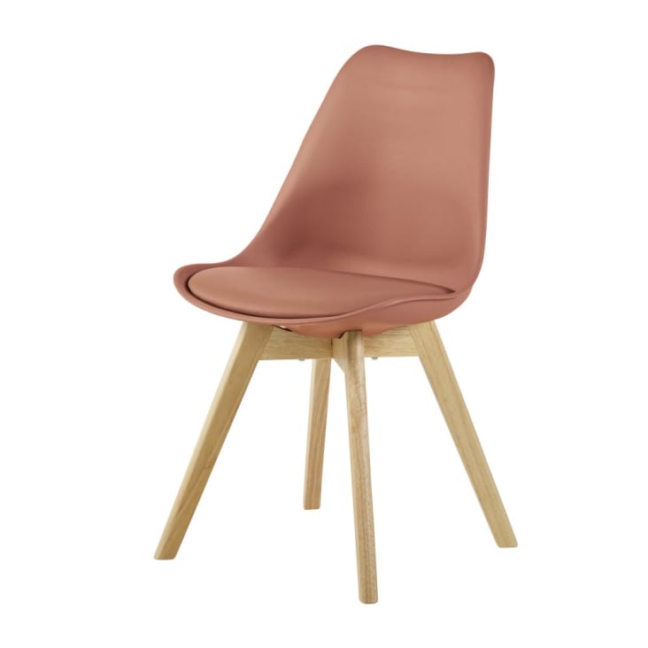 Maisons du Monde Ice - Silla de estilo escandinavo terracota y haya